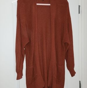 Rust color cozy cardigan with pockets